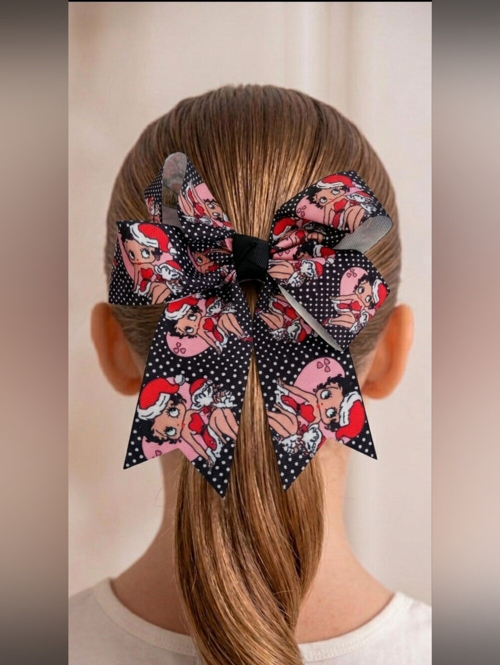 3/$25 Betty Boop Christmas Santa Hat Polka Dot Hair Bow